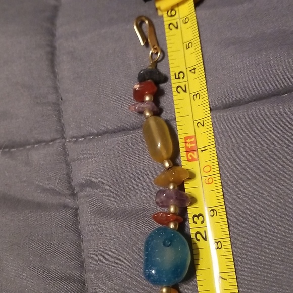 Vintage Multicolor Natural Stone Beggar Necklace - Picture 5 of 5